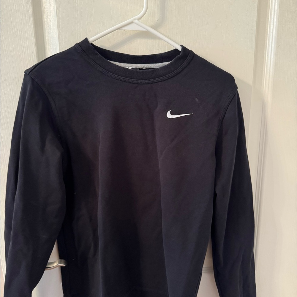 Nike Kids Black Sweatshirt with White Logo